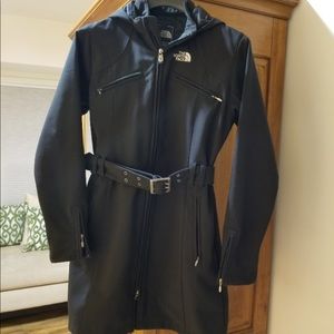 North Face Long Trench Belted Coat Jacket